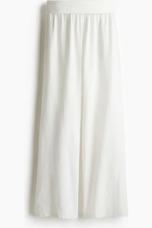 H&M Pantaloni in misto lino con vita risvoltabile