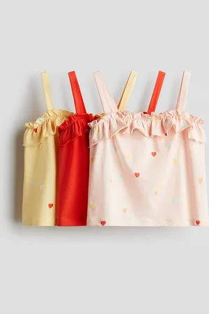 H&M Canotte con spalline sottili e volant 3 pezzi