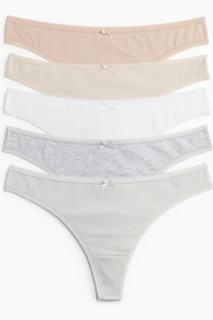 H&M Thong in cotone 5 pezzi