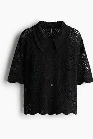 H&M Camicia a maniche corte in maglia traforata