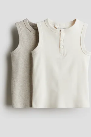 H&M Canotte in cotone a coste 2 pezzi