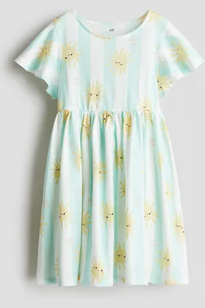 H&M Abito in cotone con maniche a volant
