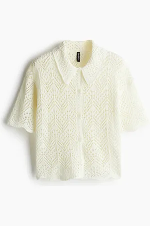 H&M Camicia a maniche corte in maglia traforata
