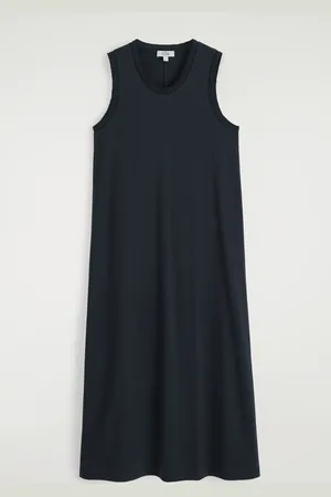 H&M RUFFLED COTTON MIDI DRESS