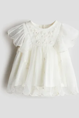 H&M Abito in mesh con dettagli ricamati
