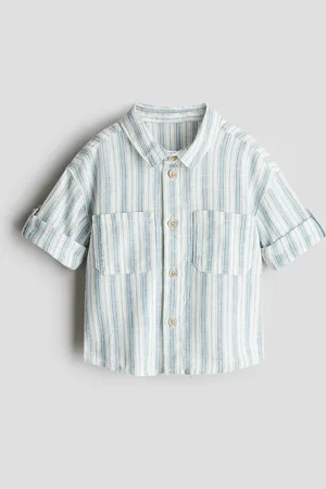 H&M Camicia in misto lino con maniche arrotolabili