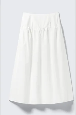 H&M Maxi gonna arricciata in popeline di cotone