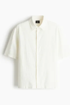 H&M Camicia a maniche corte in misto lino Loose Fit
