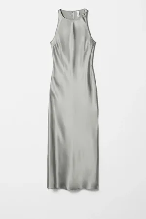 H&M Abito midi in raso senza maniche