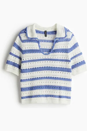 H&M Top in maglia traforata con colletto
