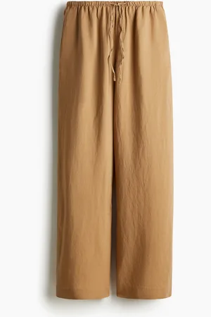 H&M Straight linen-blend trousers
