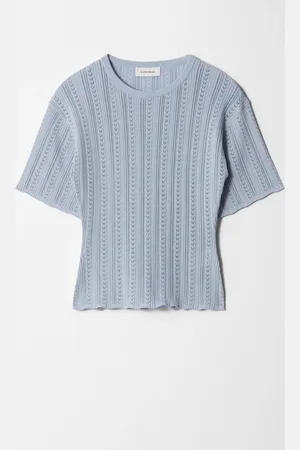 H&M T-shirt in maglia pointelle