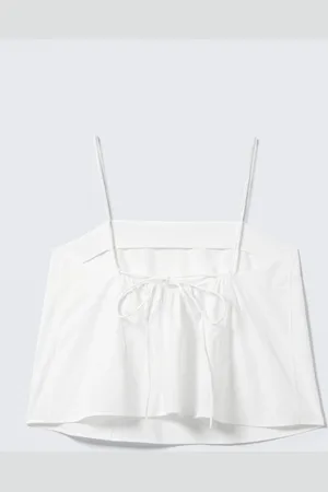 H&M Top in popeline con coulisse e spalline