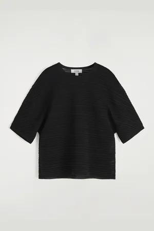 H&M T-SHIRT IN MAGLIA PLISSÉ