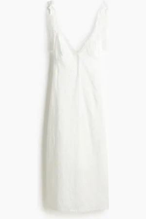 H&M Abito con sangallo e spalline da annodare