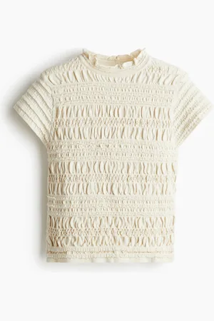 H&M Top in maglia traforata con smock
