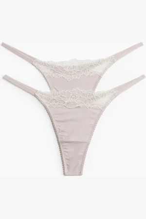 H&M Tanga-perizoma in microfibra e pizzo 2 pezzi