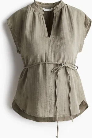 H&M MAMA Camicetta in mussola con cintura da annodare