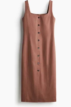 H&M Abito midi in misto lino