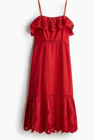 H&M Abito in cotone con sangallo