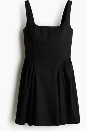 H&M Abito in popeline di cotone a schiena scoperta