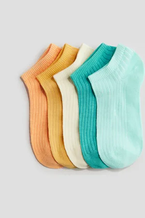 H&M Calzini alla caviglia in maglia coste 5 paia