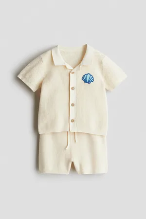 H&M 2-piece cotton waffle-knit set