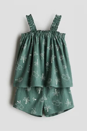 H&M 2-piece crinkled jersey set