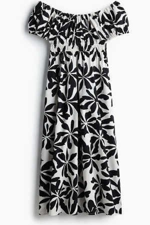 H&M Abito in popeline a spalle scoperte