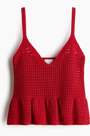 H&M Top effetto uncinetto con spalline sottili