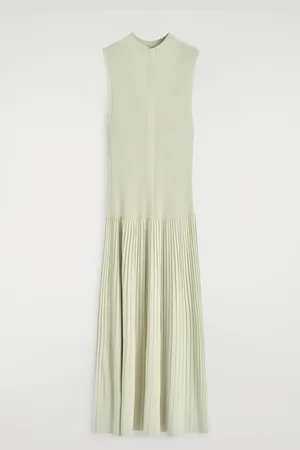 H&M ABITO MAXI PLISSÉ CON COLLO ALTO
