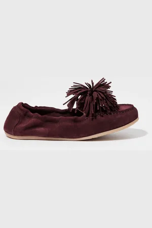 H&M Mocassini in pelle scamosciata con pompon