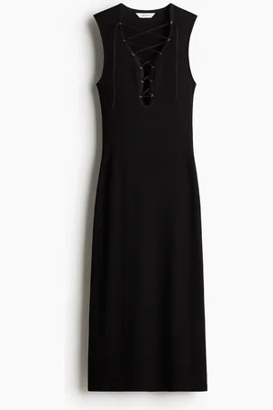 H&M Abito a costine con laccetti