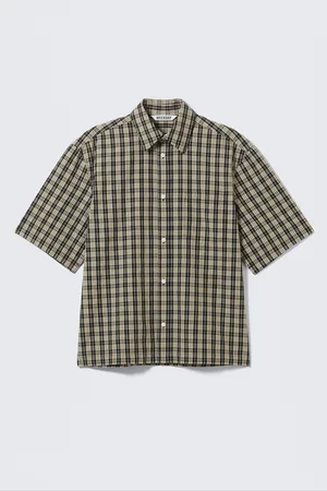 H&M Relaxed Fit Short-Sleeved Cotton Shirt