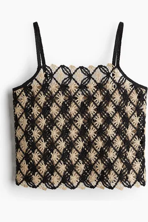 H&M Top effetto uncinetto con spalline sottili