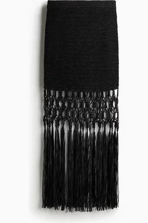 H&M Gonna effetto uncinetto con frange