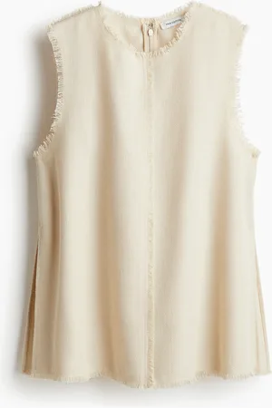 H&M Frayed-edge twill top