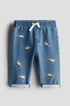 H&M Joggers in denim con ricami