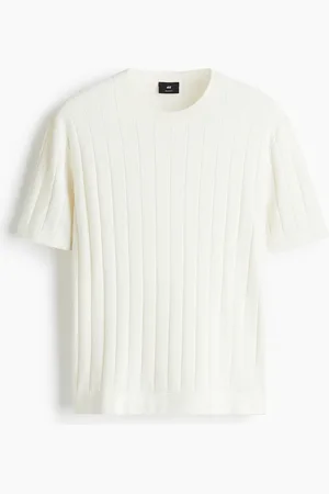 H&M T-shirt in maglia a coste Regular Fit