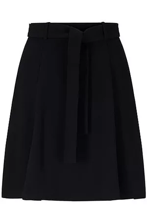 HUGO BOSS Donna Minigonne - Minigonna regular fit con linea svasata e cintura annodata