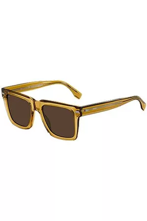 HUGO BOSS Uomo Occhiali da sole - Occhiali da sole in bio-acetato cammello con rivetti a motivi