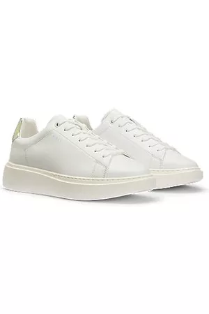 HUGO BOSS Donna Sneakers basse - Sneakers in pelle italiana con dettaglio iridescente sul tallone
