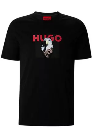 HUGO BOSS Uomo T-shirt a maniche corte - T-shirt regular fit in jersey di cotone con grafica con animale