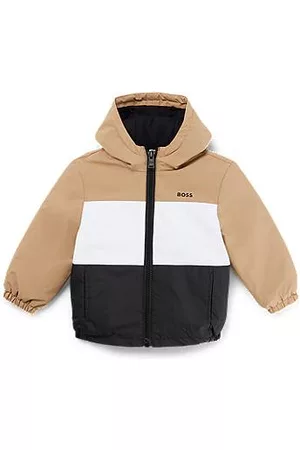 HUGO BOSS Bambino Giubbotti - Giubbotto idrorepellente per bambini con cappuccio e dettagli con logo