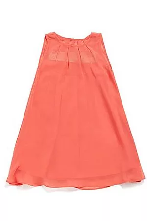 HUGO BOSS Donna Vestiti senza maniche - Vestito senza maniche per bambine in tessuto crêpe con elastico brandizzato