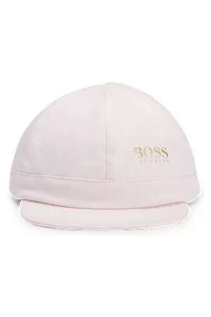 HUGO BOSS Neonati Cappelli con visiera - Cappellino da neonato in twill di cotone con logo dorato