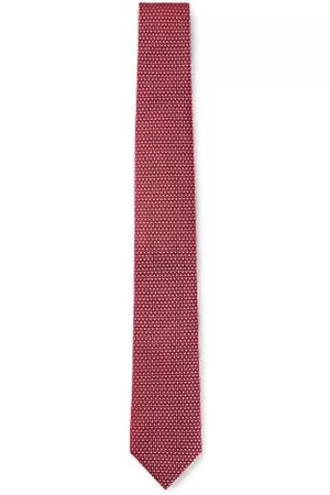 HUGO BOSS Cravatta in seta con micro monogrammi all-over