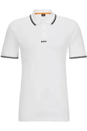 HUGO BOSS Uomo Polo - Polo in piqué a trama fine con dettagli a contrasto