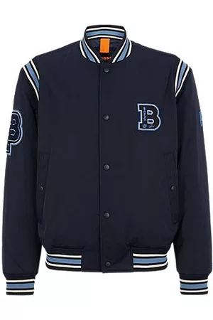 HUGO BOSS Uomo Giacche bomber - Giubbotto idrorepellente in satin con targhetta con doppio monogramma