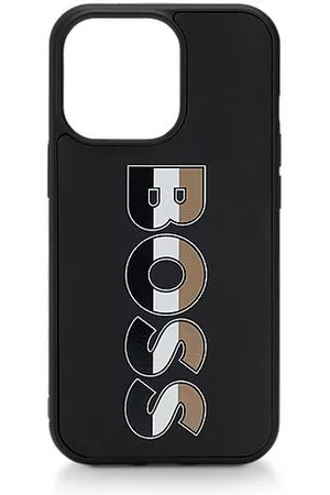 HUGO BOSS Custodia rivestita in pelle per iPhone 13 Pro con logo con le righe tipiche del marchio